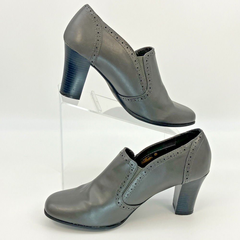 Rialto Shooties 10 M Gray Ankle Bootie Dark Academia Office Teacher Goth‎